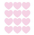 Corazones de vinilo rosas 12u